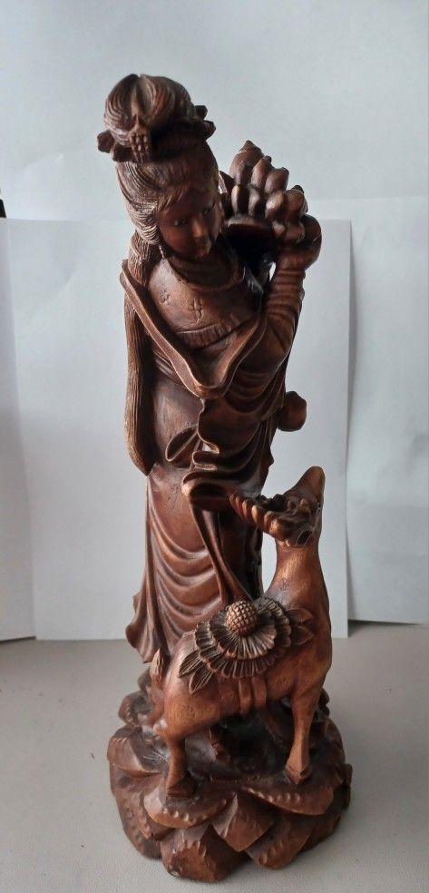 Hand Carved Wood Chinese Figure