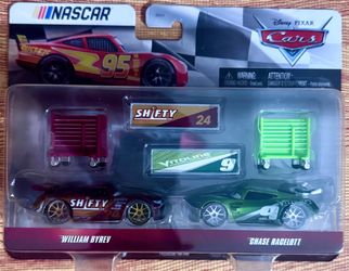 Disney Pixar Cars NASCAR William Byrev & Chase Racelott Metallic 2-Pack