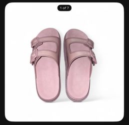 Lilac purple chunky platform sandals ~ Coach