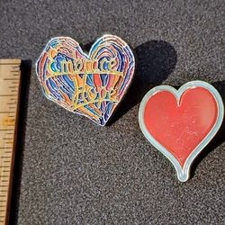 Hearts Embrace Hope Vintage Collectible Lapel Pins Lot Of 2 A-1