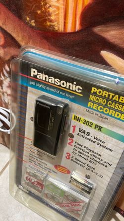 Vintage Panasonic microcassette recorder made in Japan.