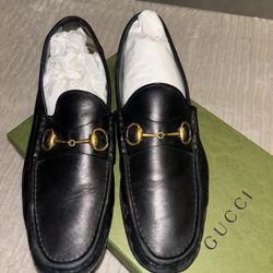 Gucci Men's Leather Jordaan Loafers- Size 11