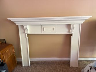 White Wood Fireplace Mantel Surround