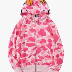 pink bape hoodie 