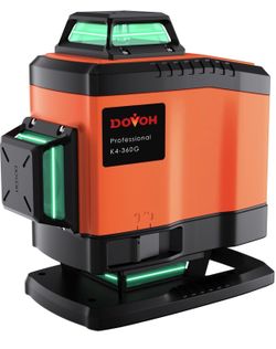 DOVOH 4D Laser Level Self Leveling 360, Green Beam, K4-360G  High Accuracy, Dual Batteries, Rechargeable, 4x360°, For Construction Floor Tiling & Ceil