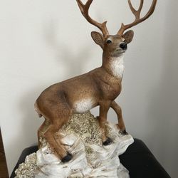 15 INCH TALL ITALIAN MADE DEER SCULPTURE 