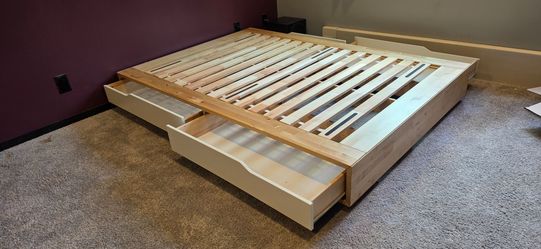 Ikea full sized bed frame with 4 storage drawers