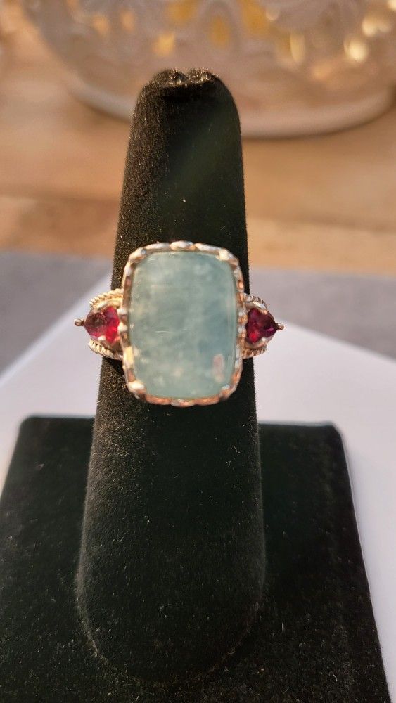 Genuine Milky Aquamarine Ring