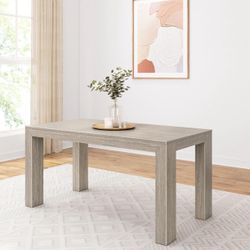 Plank+Beam 60” Solid Wood Dining Table, Seashell Wirebrush