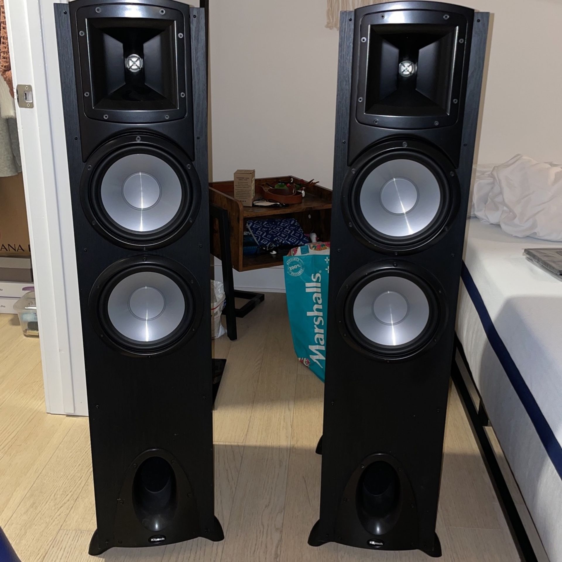 Pair of Klipsch Speakers and Denon AVR