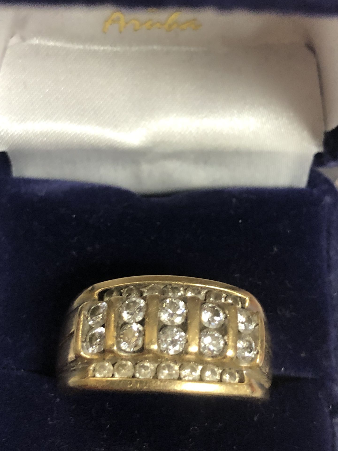 Two Kt Diamond Mens Ring Size Ten 