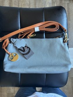 Valentina Italia Blue  Pebbled leather bag