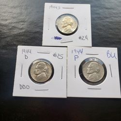 1944 Jefferson War Nickels Full Set