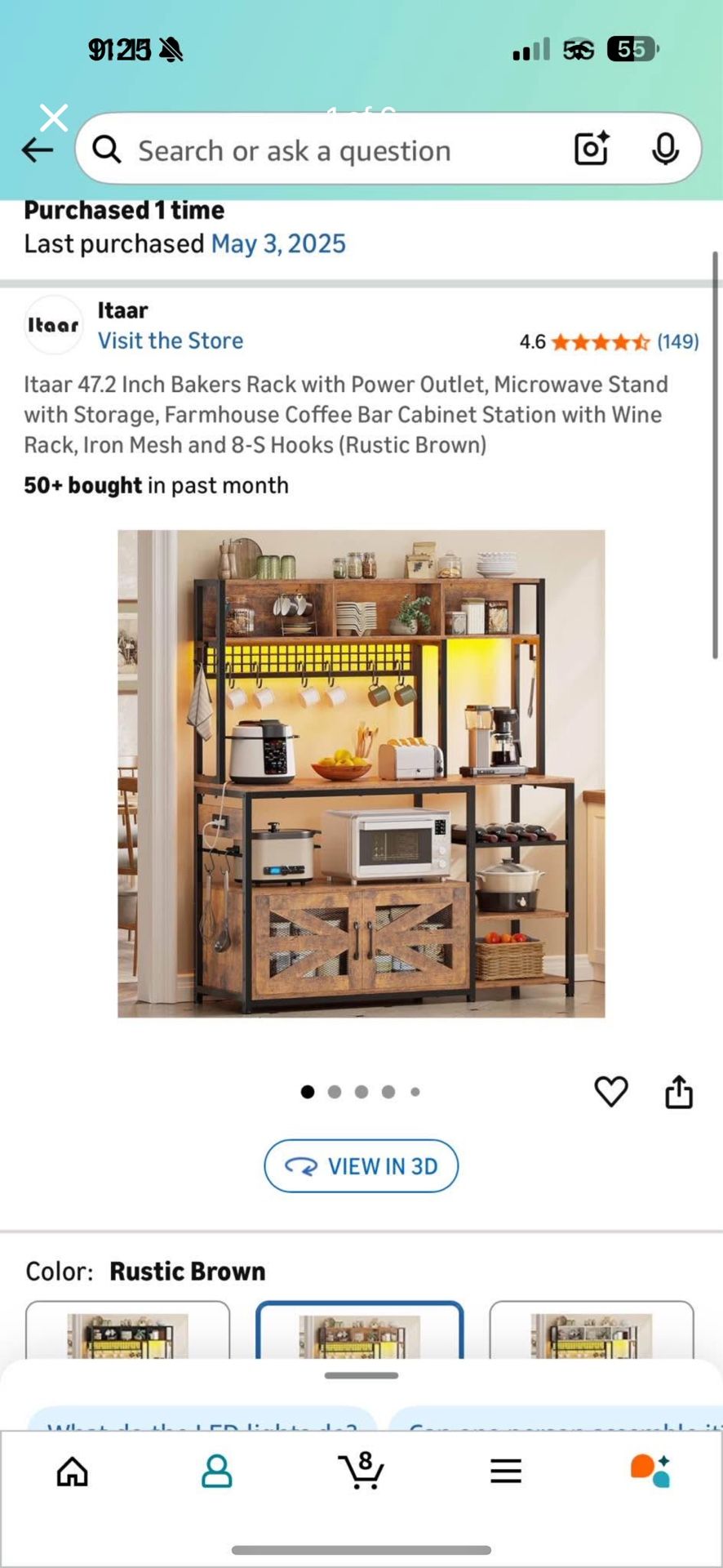 Bakers rack with Lights (UNOPENED)