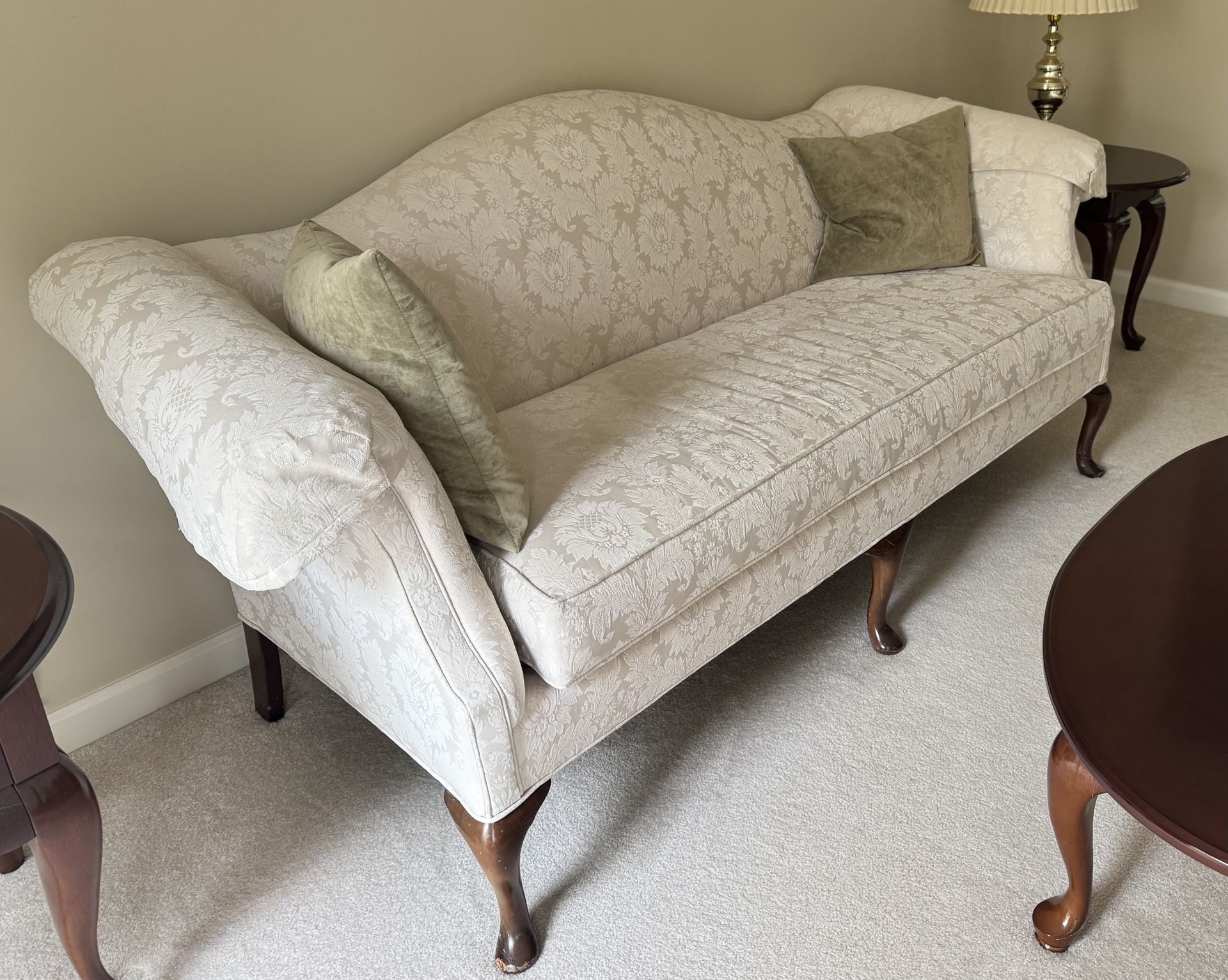 Camelback Sofa And Matching Wing Chair
