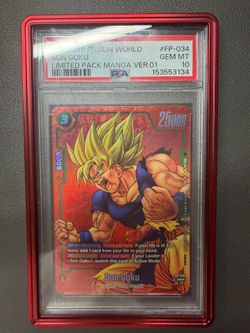 2025 DBS Fusion World Limited Pack Manga Version 01 FP-034 Son Goku PSA 10