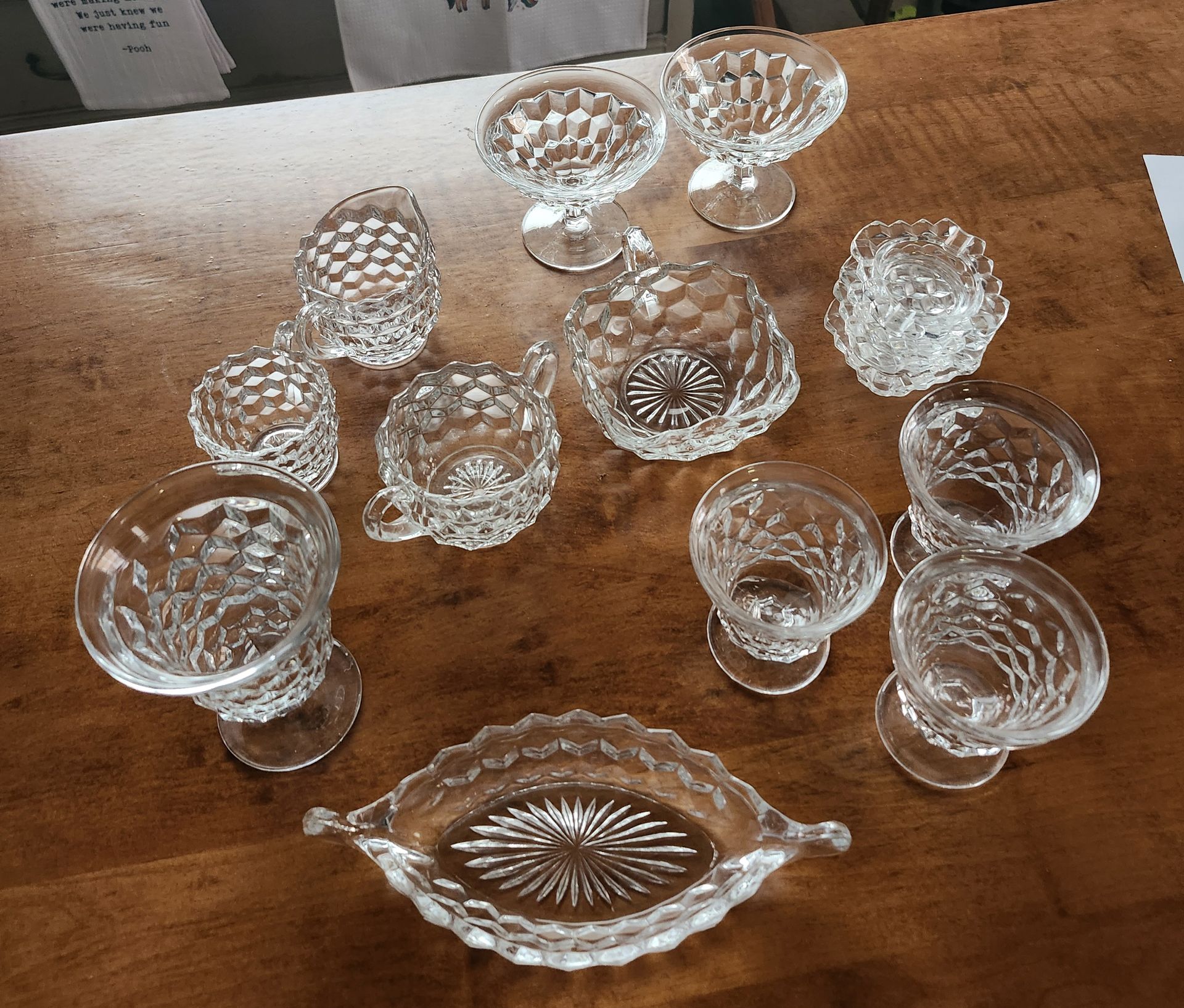 Fostoria American Clear Glassware, 17 Miscellaneous Pieces