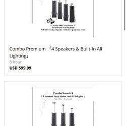 4 Speaker Party System With LED Plug And Play