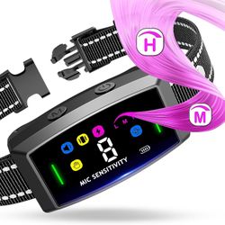 Bark Collar, Seepark Dog Bark Collar for Large Medium Small Dogs,Rechargeable Smart Anti Barking Training Collar with 8 Adjustable Sensitivity,Bark Sh