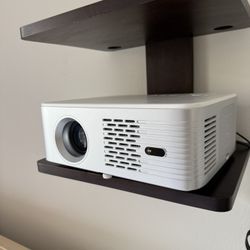 Cibest G1 1080p Projector + 120” Screen + Wall Mount Shelf + Audio Converter – Excellent Condition 