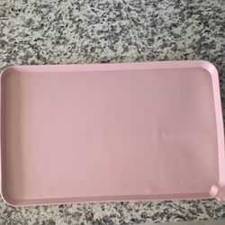 Hoki Found waterproof pet feeding mat with high sides pink 19" x 12"