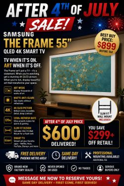 🖼️ BRAND NEW SAMSUNG THE FRAME 55" QLED 4K ART TV — $600 DELIVERED 🖼️