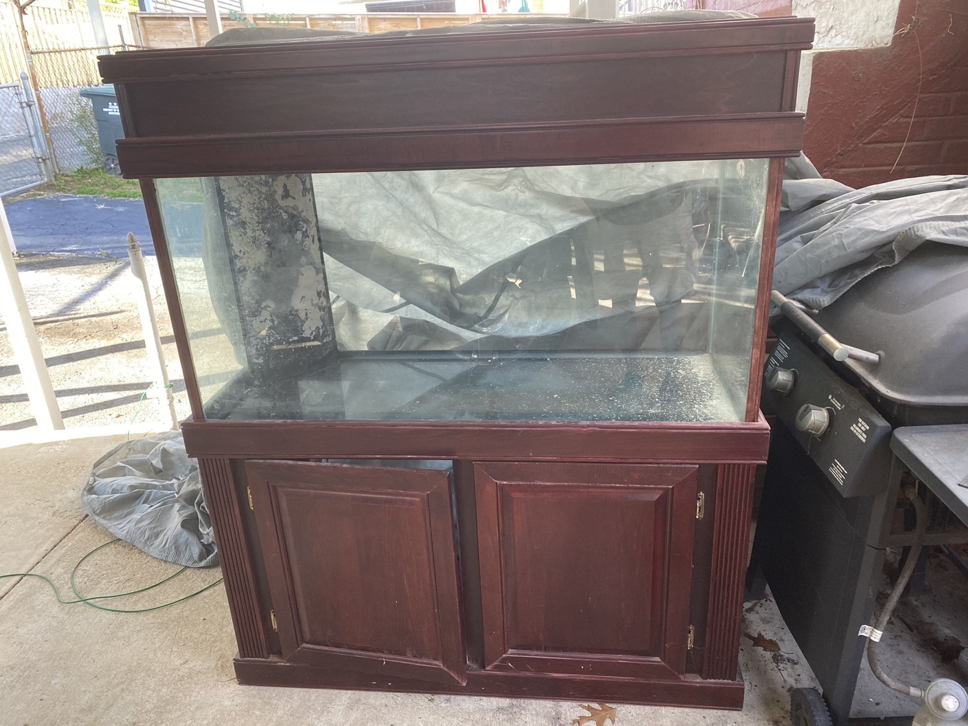 Glass aquarium with cherry wood stand - 80gal