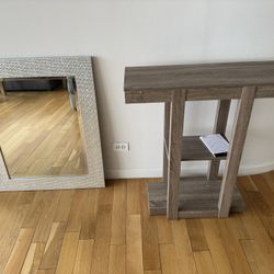 console table with mirror set