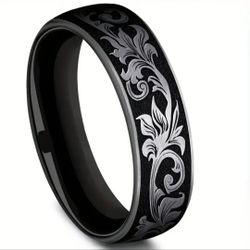 Men's Women's 6.5mm Titanium Scrollwork Engagement Wedding Band 13