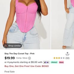 Fashion Nova Pink Corset 