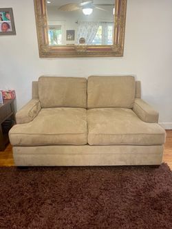 Beautiful Beige/Tan Corduroy 2-Seat Sofa – $225 OBO