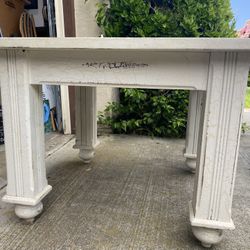 Distressed Style End Table Full Size Tin And Glass 
