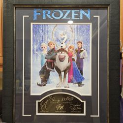 Framed Disney Frozen Vocals Cast Signed Poster