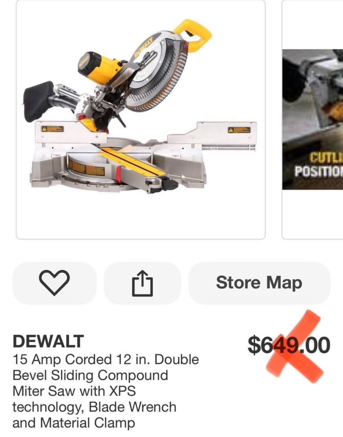 DEWALT 15 Amp Corded 12 in. Double Bevel Sliding Compound Miter Saw with XPS technology, Blade Wrench and Material Clamp