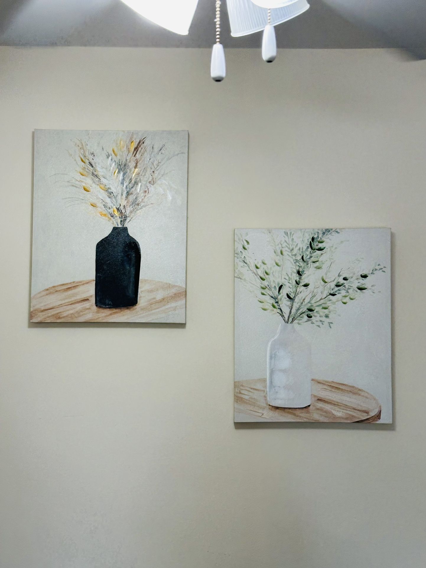 Set of 2 Modern Botanical Vases Canvas Art Prints