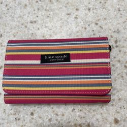 Kate Spade Tri-Fold Striped Multicolored Wallet