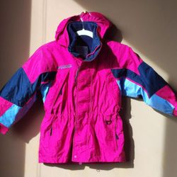 Columbia 2 in 1 winter ski jacket coat suit top Fleece Lined Hooded kids Children's Size 6 7 set