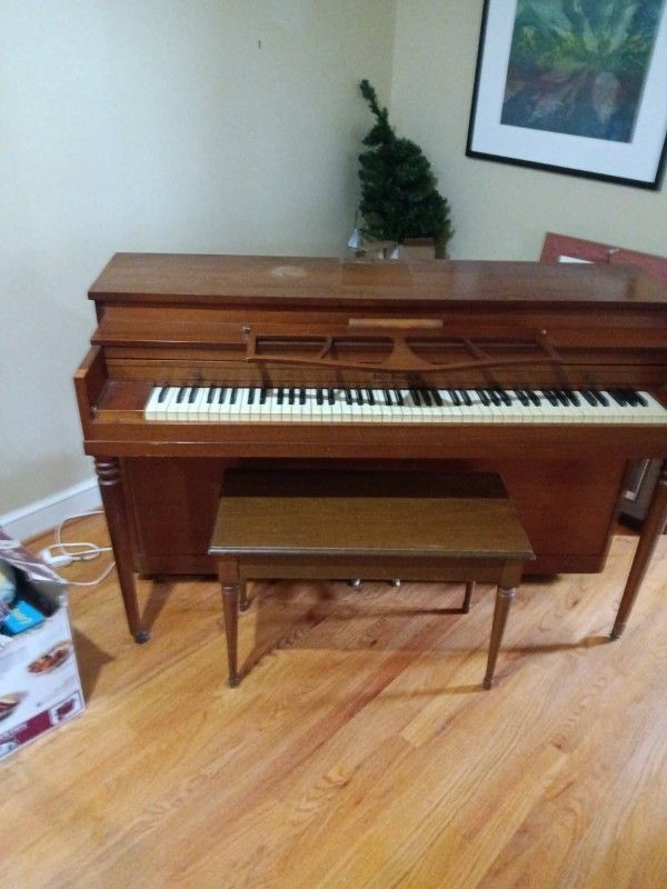 Hallet Davis & Co. Upright Piano With Bench 