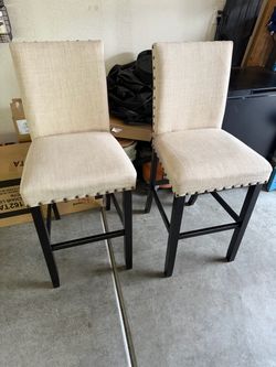 Bar Stools - Set of 2 Beige