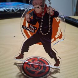 Pre-Owned Jujutsu Kaisen Yuji Itadori Anime Acrylic Keychain w/ Stand used like new NO box