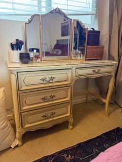 Vintage French provincial vanity / desk
