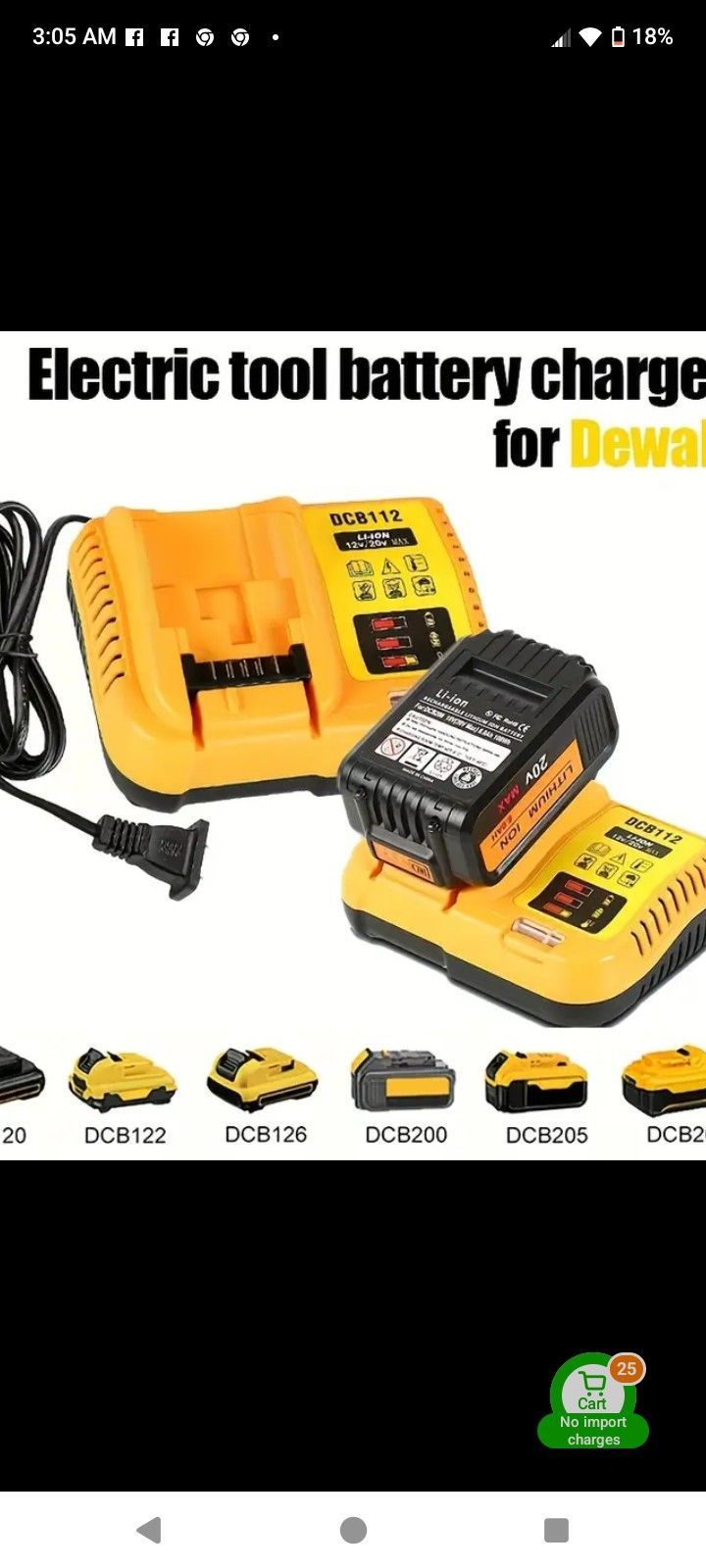 DeWalt Compatible Fast Charger