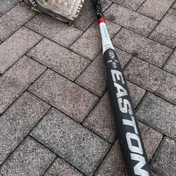 Easton Bat and Wilson Glove