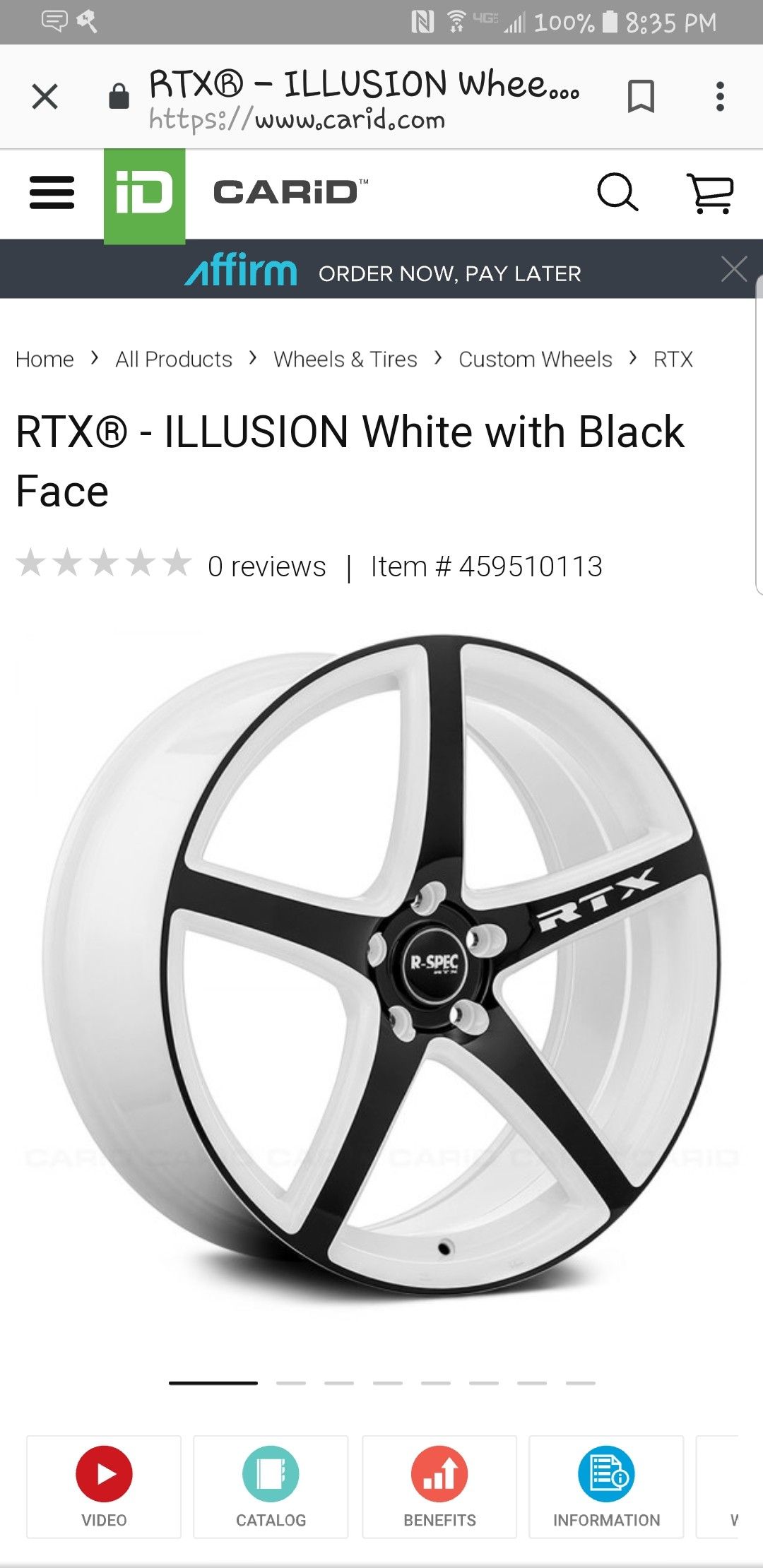 RTX Illusion black and white face 18' rims with Delinte performance tires