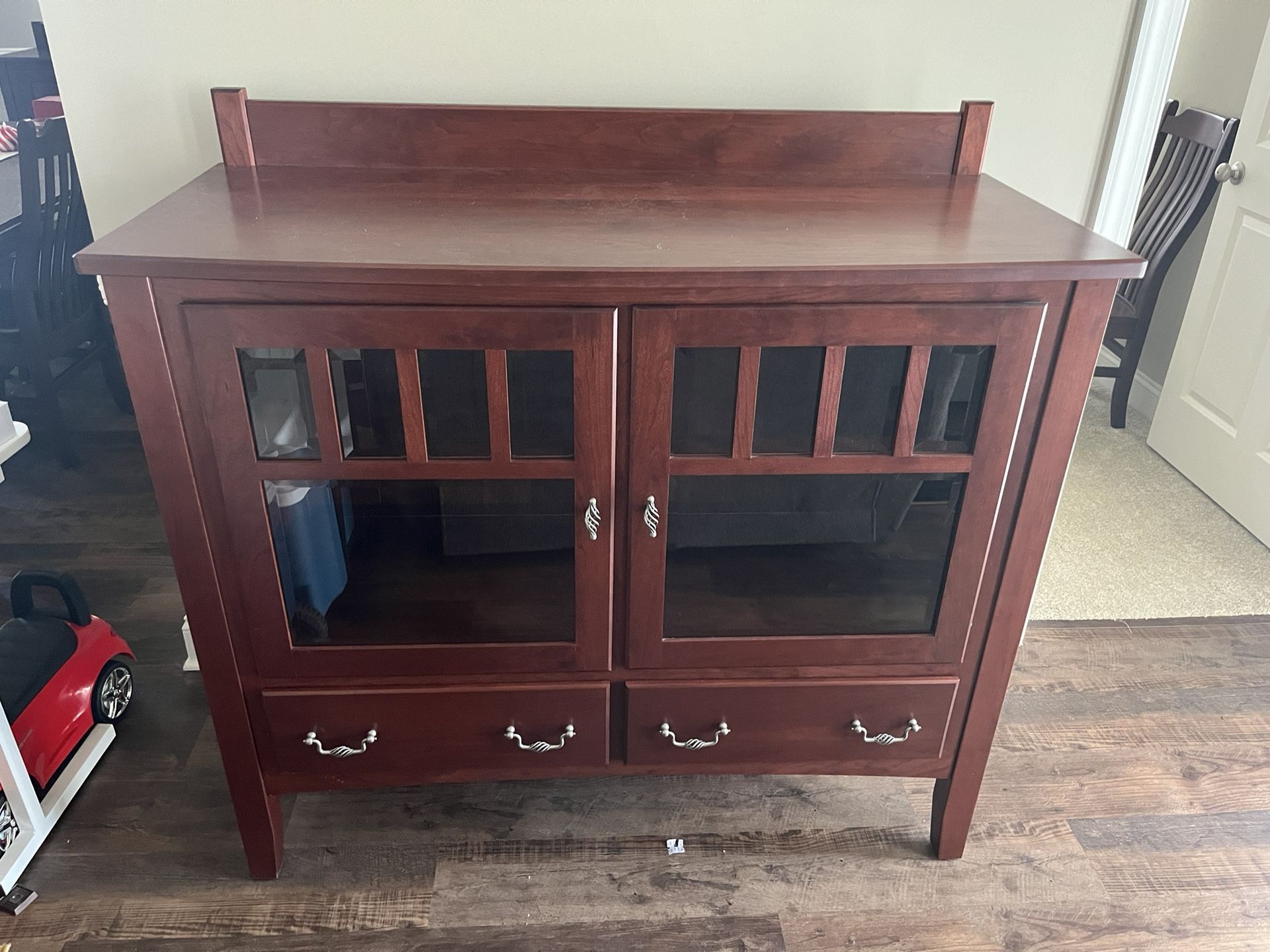 Mission Style Sideboard By Keystone (Amish Made) With Glass Doors 