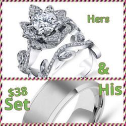 His & Hers Wedding Ring Set $38.00 For All 