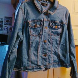 Woman's Lane Bryant Size 22 Denim Buttoned Jean Jacket 