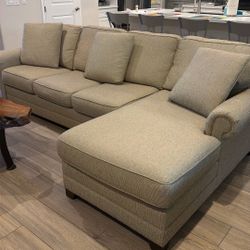 Lt Green Tweed Couch - 107” Long