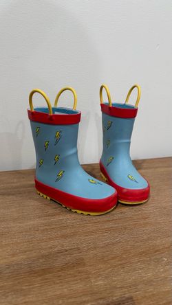 Kids Rain Boots with Lightning Bolt Print