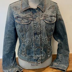 G Brand Vintage Groovy Studded Denim Jacket
